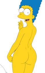 ass blue_hair d-rock drockdraw female female_only marge_simpson nude solo solo_female the_simpsons yellow_skin