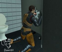 2boys anonymous_male bathroom bathroom_sex bathroom_stall clothed danshii2 gay glory_hole gordon_freeman half-life half-life_2 public_sex rizz sucking_penis tagme