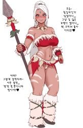 1girl 1girls blue_eyes blue_eyes_female ear_ring ear_rings earring earrings female forehead_gem forehead_jewel gem_on_forehead hi_res high_res high_resolution highres hudak jewel_on_forehead korean_text league_of_legends light-skinned_female light_skin more_at_source nidalee riot_games simple_background skimpy_clothes skimpy_costume skimpy_dress skimpy_outfit snow_bunny_nidalee snowdown_series snowdown_showdown_series spear strapless strapless_top strapless_topwear text tribal_markings tribal_tattoo tribal_tattoos tube_top white_background white_hair white_hair_female