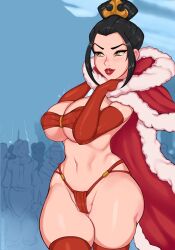 1girls ange1witch avatar_legends avatar_the_last_airbender azula christmas exhibitionist female fire_nation princess royalty