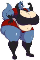 big_breasts breasts dewwydartz female huge_breasts lucario may_(dewwydartz) nintendo pokemon pokemon_(species) ssbbw thick_thighs wide_hips