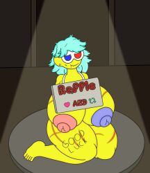 big_ass big_breasts big_butt blue_hair bondage broken_rape_victim glasses hyper_ass hyper_breasts hyper_butt mind_break monster_girl original_character pavin pavinlu piercing raffle whip_mark whip_marks yellow_skin