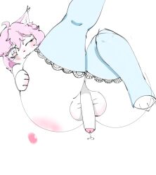 balls big_ass blush bottomless cat_boy catboy cock dick fat_ass femboy furry gay homosexual looking_at_viewer male_only penis pink_hair pink_tip precum_drip presenting presenting_butt presenting_hindquarters presenting_penis shy thick_thighs thighhighs white_body