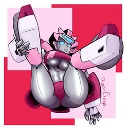 1girls alien alien_girl ass_visible_through_thighs autobot big_ass big_breasts big_butt blue_eyes breast_slip breasts clothed cybertronian elita_one female female_only grey_body grey_skin machine mechanical panties partially_clothed pink_panties robot robot_girl solo solo_female thick_ass thick_legs thick_lips thick_thighs thigh_highs thighs transformers