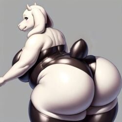 ai_generated ass bbw big_ass big_breasts breasts bunny_costume bunnysuit fat frosting.ai furry furry_female furry_only goat huge_ass huge_breasts luckyfox7656 overweight overweight_anthro overweight_female toriel undertale undertale_(series) white_background