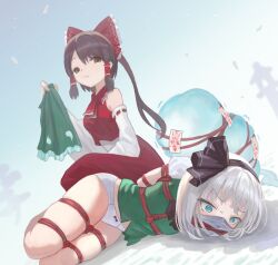 bondage bound gag gagged over_the_nose_gag panties raftetram reimu_hakurei touhou youmu_konpaku