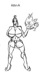 1girls avatar_legends avatar_the_last_airbender azula bimbo black_and_white busty character_name female fire fire_nation firebending sketch