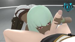 1boy 1girls 3d animated ass_up ball_sucking dark-skinned_female dark_skin emerald_sustrai faceless_male fellatio green_hair handjob jaune_arc looking_at_partner looking_up no_sound red_eyes rooster_teeth rwby source_filmmaker thelove video