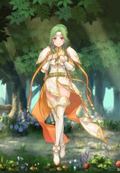 1girls bare_thighs edit elincia_ridell_crimea fire_emblem fire_emblem:_path_of_radiance fire_emblem:_radiant_dawn fire_emblem_heroes green_hair guava128 long_hair nintendo no_panties nude_edit nude_filter orange_eyes solo solo_female