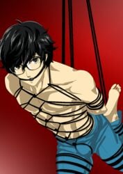 ball_gag bdms bondage gag male persona ren_amamiya sexyanimes yaoi