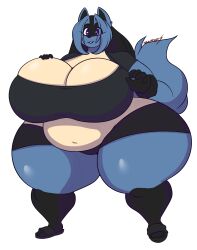 big_breasts breasts dewwydartz female huge_breasts lucario may_(dewwydartz) pokemon pokemon_(species) ssbbw thick_thighs wide_hips