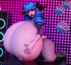 3d 3d_(artwork) ass_expansion bimbo bimbo_lips bimbofication breast_expansion drill_hair female gwen_(league_of_legends) hair_color_change hair_growth high_heels hoebo24 huge_ass huge_breasts league_of_legends lip_expansion lips massive_breasts navel nipple_piercing nipples post_transformation ringlets thick_lips thick_thighs thigh_expansion transformation wide_hips