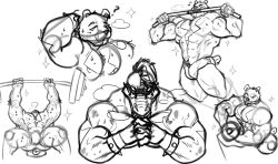 2023 abs anthro anthro_focus anthro_only barbell beefy bodypaint boner bracelet bracelets claws cotton_tail erect erect_penis erection exercise finger_claws five_nights_at_freddy's five_nights_at_freddy's:_security_breach fluffy_tail furry furry_male furry_only glamrock_freddy_(fnaf) glasses hair male male_anthro male_focus male_only manly mohawk mohawk_(hairstyle) monochrome montgomery_gator_(fnaf) mostly_nude muscle muscles muscular muscular_anthro muscular_arms muscular_legs muscular_male muscular_thighs nomorebiscuit partially_clothed partially_clothed_male pecs pectorals penis penis_outline rough rough_male short_tail smile smiley_face smiling spiked_bracelet star_glasses steam steam_clouds steamy_breath sunglasses sweat sweatdrop sweaty_body thinking thinking_about_another thinking_of_someone_else underwear underwear_only weight weightlifting workout