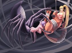 2girls anus arachne arachnid arachnid_taur arthropod arthropod_taur arthropod_webbing ass big_breasts blonde_hair bondage bound breasts centaur centorea_shianus cunnilingus duo equid equid_taur female female/female furry genitals hair hi_res hooves humanoid_taur mammal mammal_taur monster_girl monster_girl_(genre) monster_musume_no_iru_nichijou nipples nude oral purple_hair pussy rachnera_arachnera sex spider_girl spider_web taur tipsypaipai vaginal_penetration web_bondage yuri