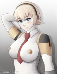 aegis_(persona) aigis_(persona) atlus blush breasts magna_ferra nipples persona persona_3 robot robot_girl self_upload solo solo_female tagme