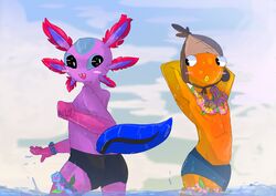 2boys axo_(fortnite) bathing_suit bush fishstick fishstick_(fortnite) flowers fortnite gay male male/male sfc tagme