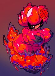 angry angry_face big_breasts brimstone_elemental calamity_mod cyclops nipple_covers odeinosoko red_body red_skin terraria