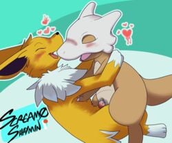 abstract_background absurd_res digital_media_(artwork) eeveelution fan_character heart hi_res jolteon knot lying marowak missionary_position nintendo on_back pokémon_(species) pokemon pokemon_(species) screamoshaymin sex vaginal_penetration video_games