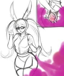 bunny bunny_ears chro-sis fart fart_cloud fart_fetish farting hand_on_butt oc original_character sketch slapping_ass
