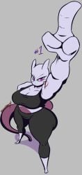 2025 anthro barefoot big_breasts black_bottomwear black_bra black_clothing black_pants black_sports_bra black_underwear bottomwear bra breasts cleavage clothed clothed_anthro clothed_female clothing dewwydarts dewwydartz feet female female_mewtwo generation_1_pokemon grey_body huge_breasts legendary_pokemon looking_at_viewer mewtwo multicolored_body naomi_(dewwydarts) naomi_(dewwydartz) nintendo pants pokemon pokemon_(species) pokemon_only purple_body purple_eyes solo sports_bra tail thick_thighs two_tone_body underwear wide_hips