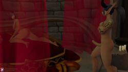 3d ass blood_elf breasts female futanari naked nude rainbowviral sufferia_darkrune thinking world_of_warcraft