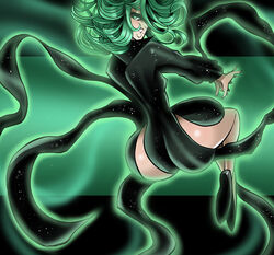 1girls ass big_ass chanleefat color colored female female_focus female_only green_eyes green_hair light-skinned_female light_skin looking_at_viewer medium_hair one-punch_man shaded skimpy_dress solo solo_female tagme tatsumaki thick_thighs