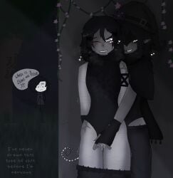 azure_(forsaken) behind_wall blush bodysuit breathe cum cum_on_hand drool drooling embarrassed exhibitionism finger_fuck fingerless_gloves forsaken_(roblox) half-dressed heart hearts_around_head intersex nature nature_background night non_binary one_eye_closed outside panting piercing self_harm_scars shaking_lines spawn spawn_point spiral_eyes sweat transgender two_time_(forsaken) vaginal_fluids