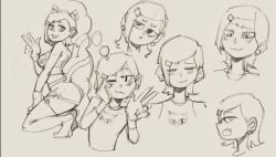 ben_10 ben_10_(classic) fanart gwen_tennyson gwen_tennyson_(classic) sketch skuunk02