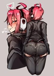 1boy ass big_ass cum cum_on_ass cum_on_clothes cum_on_pants doppel femboy girly male male_only original_character solo