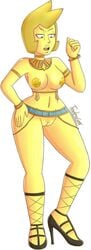 breasts cartoon_network child_bearing_hips diamond_authority egyptian female female_only gem_(species) high_heels nipples pussy solo steven_universe timelessgear wide_hips yellow_diamond_(steven_universe)