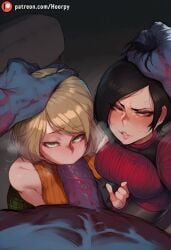 1boy 2girls 3d abs ada_wong ai_assisted ai_generated ashley_graham asian_female black_hair blonde_hair blowjob blush breast_press breasts brown_eyes caption cheating clothing colored_skin couch dark-skinned_male dark_skin english_text erection fellatio female ffm_threesome forced_oral from_above grabbing_hair green_eyes grey_body grey_skin half-closed_eyes head_grab heart high_resolution hoorpy huge_breasts human indoors interspecies large_breasts large_penis licking licking_penis light-skinned_female light_skin lips makeup male monster monster_cock monster_on_female motion_lines mr_x multiple_girls netorare ntr nude_male oral peace_sign penis pov pov_eye_contact resident_evil resident_evil_2 resident_evil_2_remake resident_evil_4 resident_evil_4_remake saliva short_hair shy sitting standing straight sweat sweater teamwork teasing text thighs threesome trio veiny_penis very_high_resolution