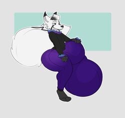 2020 3_toes 4_fingers anthro balls big_balls big_bulge big_penis bottomwear bulge canid canine clothing drew_(foxycapslock) feet fingers fox foxycapslock fur genitals hand_on_genitalia huge_balls huge_bulge huge_cock hyper hyper_balls hyper_bulge hyper_genitalia hyper_penis male mammal pants penis shirt smile solo starrfluff toes topwear white_body white_fur