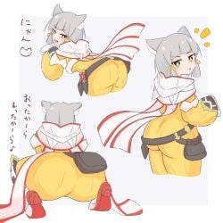 1girl 1girls ? absurd_res absurd_resolution absurdres alternate_version_available anger_vein animal_ears arched_back ass ass_focus bent_over big_ass big_butt bodysuit bubble_ass bubble_butt cat_ears cat_girl claw_pose commentary_request crouching crouching_female curvaceous curvy curvy_female curvy_figure cute fang fat_ass feline feline_humanoid female female_focus female_only gray_hair grey_hair hi_res high_resolution highres hoodie huge_ass huge_butt jacket japanese_text jumpsuit large_ass leaning_forward light-skinned_female light_skin looking_at_another looking_at_viewer looking_back monolith_soft multiple_views nia nia_(xenoblade) nintendo notice_lines open_mouth presenting_ass presenting_butt presenting_hindquarters silver_hair simple_background sitting smile solo solo_female squatting squatting_position standing tagme tassel tassel_hair_ornament tassels text thick_thighs thighs translation_request uncool_mochi v-shaped_eyebrows voluptuous voluptuous_female white_background xenoblade_(series) xenoblade_chronicles_(series) xenoblade_chronicles_2 yellow_bodysuit yellow_eyes