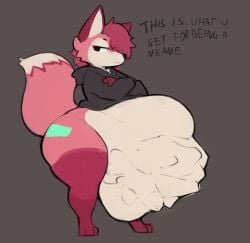 2025 after_vore ambiguous_anthro ambiguous_gender ambiguous_prey annoyed_pred anthro anthro_pred arms_bent ass belly belly_overhang big_belly big_butt big_tail biped black_clothing black_hoodie black_nose black_text black_topwear bloated bone_imprints bones_in_stomach bottom_heavy bottomless bottomless_ambiguous bottomless_anthro bottomless_male canid canine character_request cheek_tuft closed_frown clothed clothed_ambiguous clothed_anthro clothing compression_artifacts countershade_face countershade_fur countershade_torso countershading crossed_arms death dialogue digital_drawing_(artwork) digital_media_(artwork) digitigrade dipstick_tail ears_up english_description english_text facial_tuft fatal_vore fluffy fluffy_tail fox frown frowning_at_viewer full-length_portrait fully_inside fur hair half-closed_eyes hood_down hoodie hoodie_only huge_belly huge_butt huge_hips huge_thighs long_sleeves looking_at_viewer male mammal markings monotone_background monotone_belly monotone_clothing monotone_hair monotone_hoodie monotone_topwear mouth_closed narrowed_eyes pink_body pink_ears pink_fur pink_hair pink_legs pink_tail pink_tuft pointy_ears portrait pose prick_ears same_size_vore short_hair side_view simple_background skull_imprint solo standing straight_legs tail tail_markings talking_to_another talking_to_prey tan_belly tan_body tan_countershading tan_fur tan_inner_ear tan_tail_tip tcsrjx text thick_thighs topwear topwear_only tuft unimpressed unseen_prey vore wide_hips