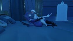 2girls aquaphilia bed bubbles drowning female female_stolas helluva_boss holding_each_other looking_at_each_other nude peril puffy_cheeks rule_63 stella_(helluva_boss) stolas_(helluva_boss) underwater underwater_peril youtube zantzusui