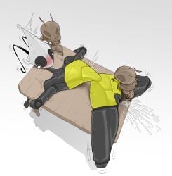 absurd_res animal_humanoid anthro arms_tied arthropod arthropod_humanoid blush blushing_profusely bodily_fluids bound broken_armor defeated defeated_heroine dominant dominant_male ejaculation female finger_fuck fingering forced forced_exposure forced_fingering forced_orgasm furniture gangbang genital_fluids genitals ghostgallora group group_sex hi_res hollow_knight:_silksong hollow_knight_(franchise) humanoid humiliation insect_humanoid insects intense_orgasm larger_female legs_tied male orgasm pussy pussy_ejaculation_while_fingered rape restrained sex shaking shakra_(hollow_knight:_silksong) size_difference small_dom_big_sub smaller_male spread_legs spreading submissive submissive_female submissive_orgasming sweat table team_cherry tears trembling vaginal_fluids vaginal_penetration vaginal_squirting vulva