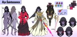 alyx_quintessence au_ra character_sheet dress female final_fantasy final_fantasy_xiv nude purple_skin scales xaela