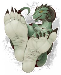 2022 5_toes anthro anthro_female argonian bethesda_game_studios breasts claws cleavage clothed clothing countershade_feet countershading crossed_legs digital_drawing_(artwork) digital_media_(artwork) feet female female_anthro foot_fetish foot_focus green_body green_scales hi_res horn humanoid_feet kredri looking_at_viewer microsoft nessei nude plantigrade reptile reptile_humanoid scales scalie scalie_humanoid sitting smile soles solo solo_anthro solo_female tail the_elder_scrolls toe_claws toes wrinkled_feet wrinkled_soles wrinkles yellow_eyes yellow_sclera
