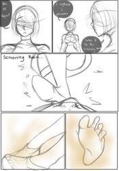 chro-sis erection foot_fetish foot_focus foot_on_penis nier nier:_automata smelly_feet stepped_on stepping_on_penis yorha_2b