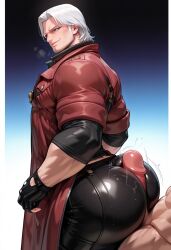 ai_generated ass bara big_ass big_ass_(male) big_butt big_butt_(male) bubble_butt bubble_butt_(male) buttjob buttjob_over_clothes clothed_male_nude_male clothed_sex dante_(devil_may_cry) devil_may_cry devil_may_cry_(series) devil_may_cry_4 dudebooty17 gay male male_only simple_background