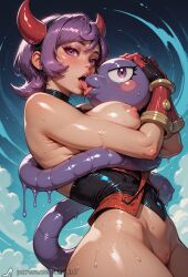 1boy ai_generated areolae armlet artist_name ass bangs bare_shoulders black_gloves blush bracelet breasts breasts_out censored choker cleavage closed_mouth collar collarbone colored_skin courtney_(pokemon) covered_nipples cowboy_shot cum dark_skin demon_girl demon_horns earrings elbow_gloves eyebrows_visible_through_hair eyelashes fangs female fingerless_gloves fingernails from_side gloves hair_between_eyes half-closed_eyes heart heart-shaped_pupils holding horns jewelry large_breasts leotard licking lips looking_at_viewer luna_ink makeup medium_breasts medium_hair monster mosaic_censoring nail_polish navel nipples nude oni open_mouth original outdoors parted_lips penis pointy_ears pokemon purple_eyes purple_hair pussy pussy_juice red_eyes saliva saliva_trail sex shiny shiny_hair shiny_skin short_hair sideboob signature sky small_breasts smile solo solo_focus standing straight sweat tail teeth tentacle thighhighs thighs tongue tongue_out uncensored water wet wings