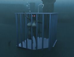 1girls aquaphilia blender breasts bubbles cage drowning female helluva_boss hips nude peril puffy_cheeks solo stella_(helluva_boss) underwater underwater_peril youtube zantzusui