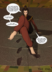 1girls avatar_legends avatar_the_last_airbender azula clothing comic english_text enticent feet female female_only fire_nation foot_fetish giantess nickelodeon speech_bubble text