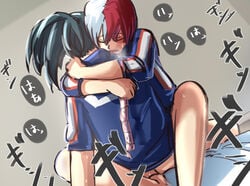 anal condom condoms futa_on_male futanari momo_yaoyorozu my_hero_academia raitaroo shouto_todoroki