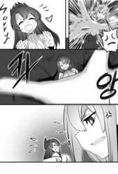 2girls comic commission cosmic_break giantess greyscale h_earth ivis larger_female panels smaller_female yuu_bit-na_(kindaichi109)