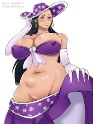 areola_slip big_breasts breasts cowboy_shot female female_only going_commando mikanberry nico_robin no_bra no_panties one_piece revealing_clothes