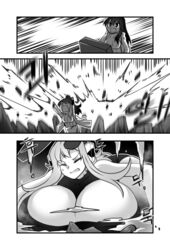 2girls big_breasts breast_expansion breasts bunny_ears cleavage comic commission cosmic_break giantess growth h_earth huge_breasts ivis panels tagme yuu_bit-na_(kindaichi109)