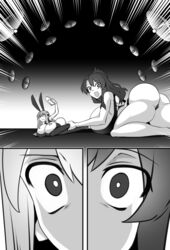 2girls ass breasts bunny_ears comic commission cosmic_break giantess h_earth huge_breasts ivis larger_female panels thick thick_ass yuu_bit-na_(kindaichi109)