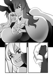 2girls breasts cleavage comic commission cosmic_break giantess h_earth huge_breasts ivis larger_female panels size_difference yuu_bit-na_(kindaichi109)