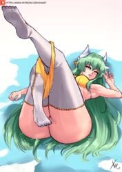 1girls fate/grand_order fate_(series) green_hair kiyohime_(fate/grand_order) panties_down request tagme thick_thighs thighhighs xhaart xhan-art